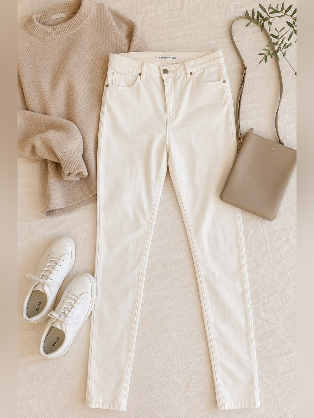 Topshop Tall White Skinny Jeans Women’s W34 L36 High Rise Stretch